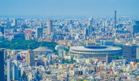 新国立競技場と東京の街